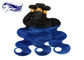 Μπλε τρίχα 100 χρώματος Ombre κυμάτων σώματος περουβιανές δέσμες ύφανσης τρίχας προμηθευτής
