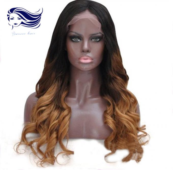Μη επεξεργασμένο χρώμα Ombre ανθρώπινα μαλλιών περουκών δαντελλών της Virgin βραζιλιάνο πλήρες