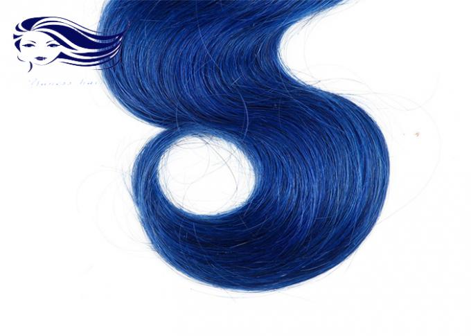 Μπλε τρίχα 100 χρώματος Ombre κυμάτων σώματος περουβιανές δέσμες ύφανσης τρίχας