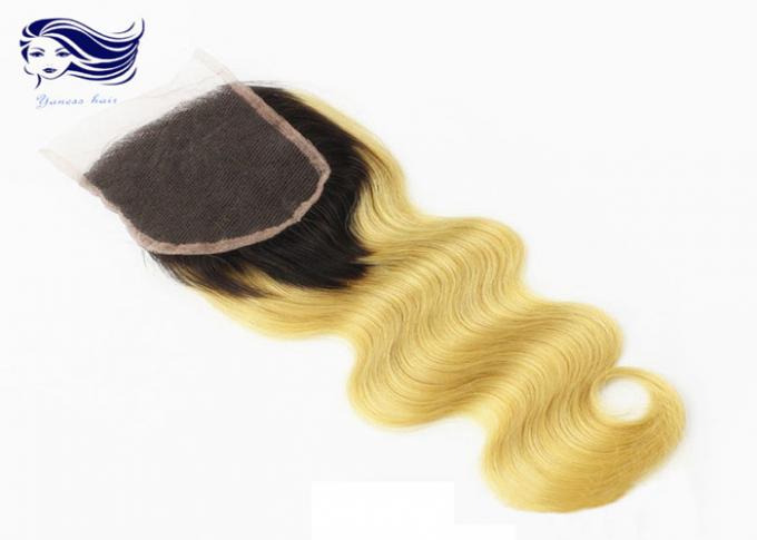 Βραζιλιάνα περάτωση δαντελλών τρίχας χρώματος Ombre, ανθρώπινα μαλλιά περάτωσης δαντελλών ύφανσης 